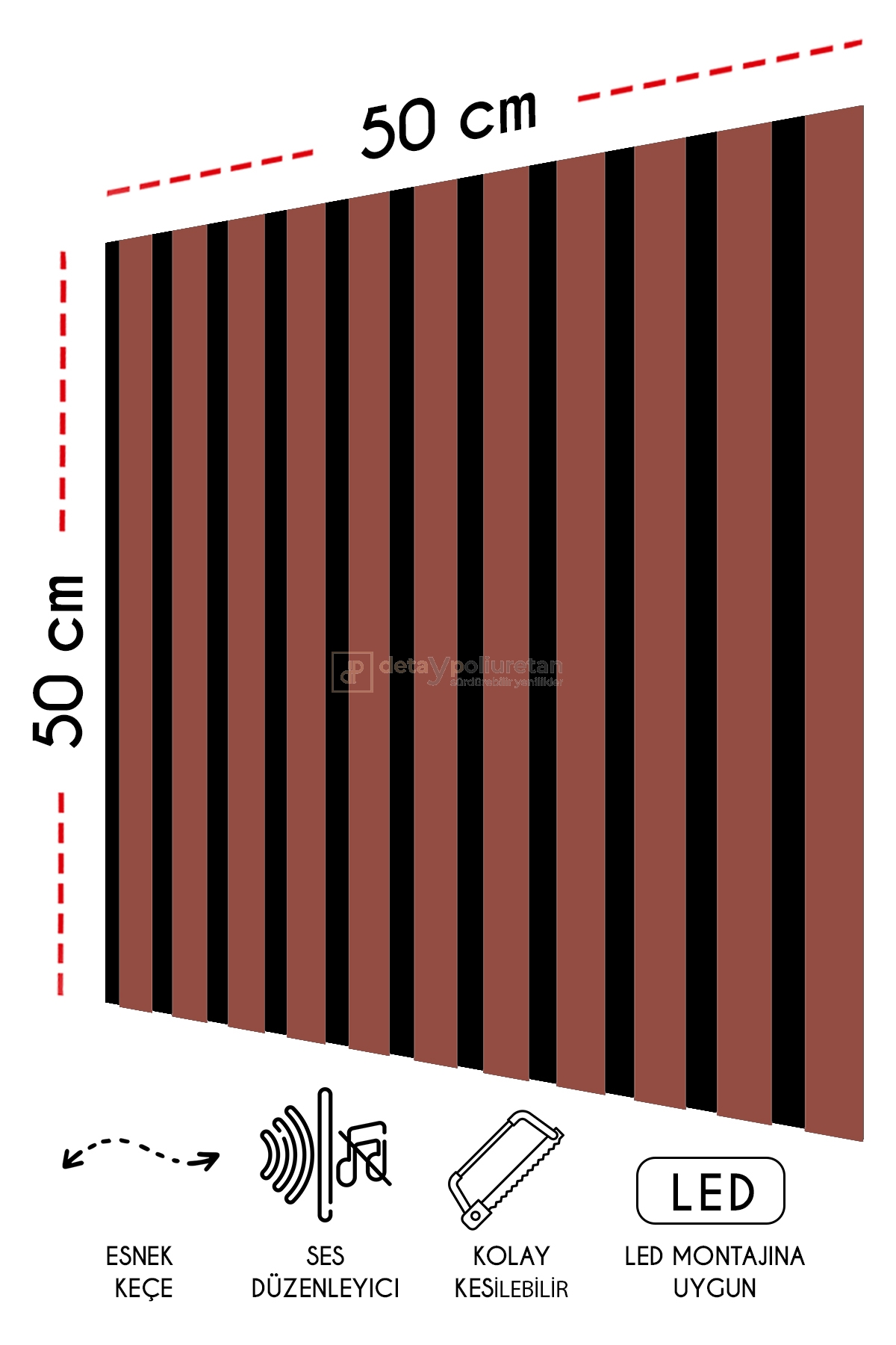 50x50%20cm%20Mdf%20Ahşap%20Akustik%20Duvar%20Kaplama%20Paneli%20-%20Kiremit