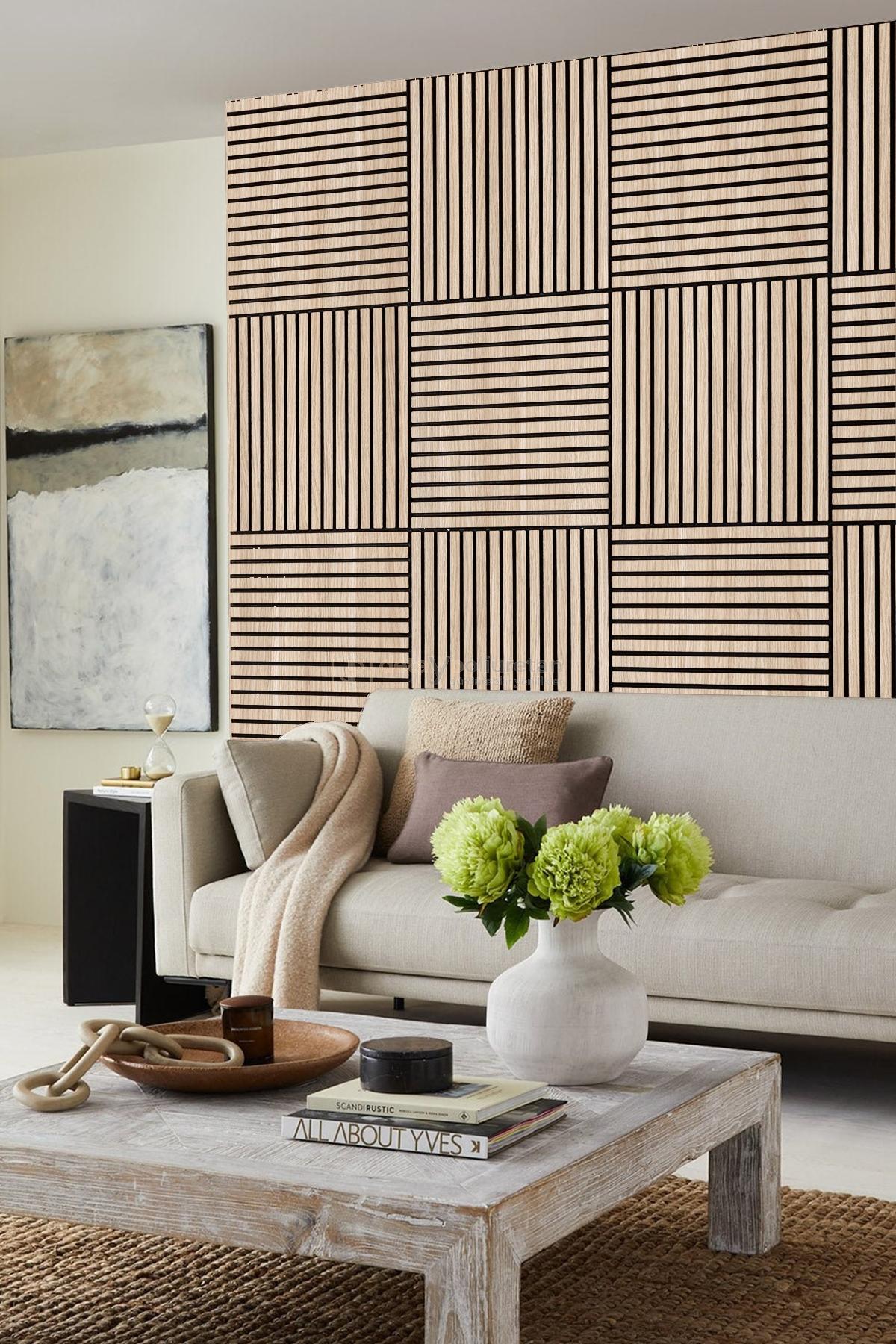 60x60%20cm%20Mdf%20Ahşap%20Akustik%20Duvar%20Kaplama%20Paneli%20-%20Natural%20Meşe