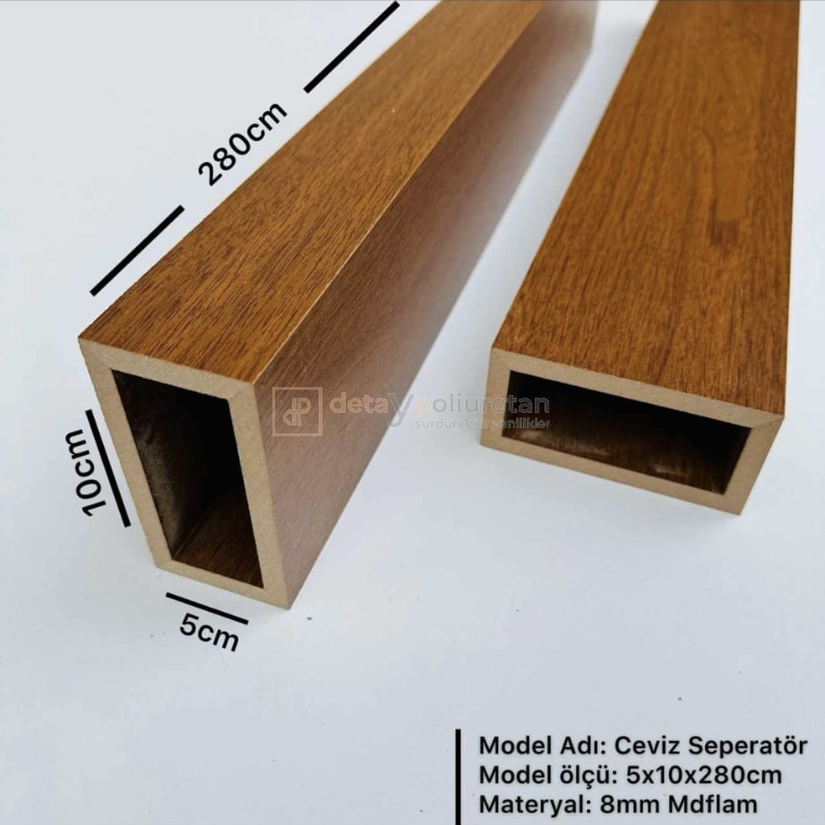 5x10x280cm%20(%20Ceviz)%20Mdf%20Seperatör%20Paravan%20Dekoratif%20Bölme%20Profili