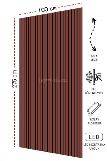 Mdf Ahşap Akustik Duvar Paneli Kiremit 100*275 cm