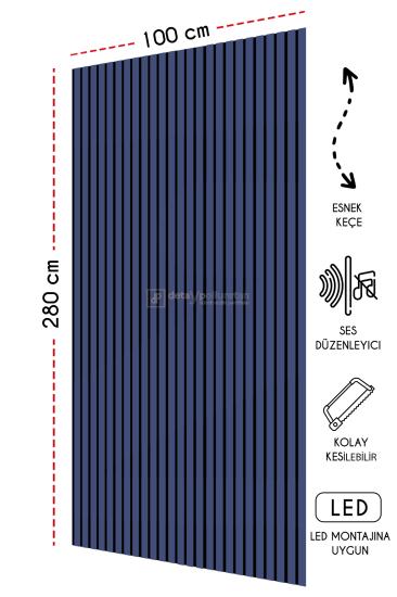 Mdf Ahşap Akustik Duvar Paneli İzlandamavi 100*275 cm