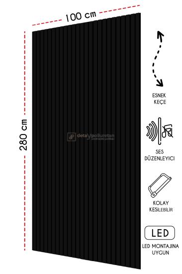 Mdf Akustik Duvar Paneli  Siyah 100*275 cm