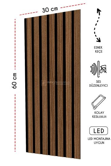 30x60 cm Mdf Ahşap Akustik Duvar Kaplama Paneli -Barok