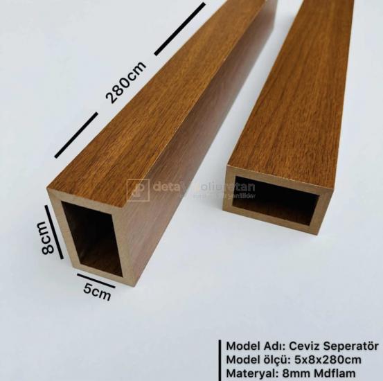 5x10x280cm ( Ceviz) Mdf Seperatör Paravan Dekoratif Bölme Profili