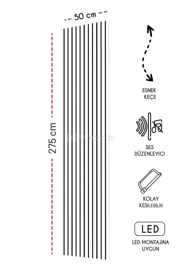 Mdf Ahşap Akustik Duvar Paneli 50x275 cm (Beyaz)