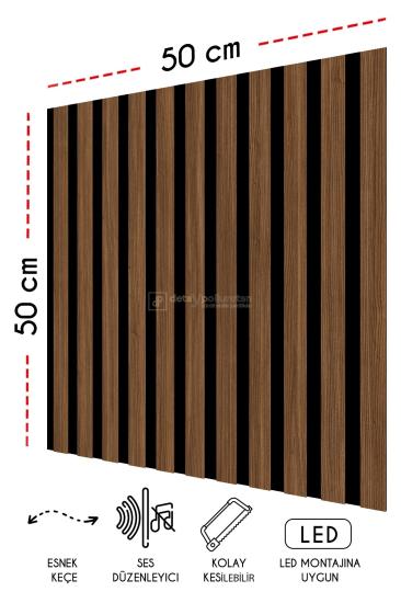 50x50 cm Mdf Ahşap Akustik Duvar Kaplama Paneli - Barok