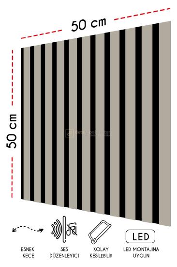 50x50 cm Mdf Ahşap Akustik Duvar Kaplama Paneli - Krem