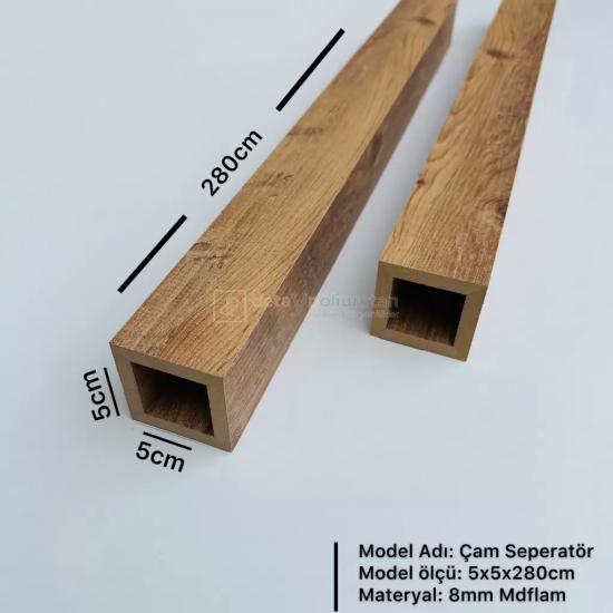  5x5x280cm ( Çam) Mdf Seperatör Paravan Dekoratif Bölme Profil