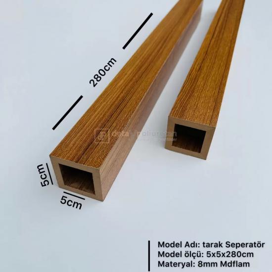 Mdf Seperatör & Paravan Dekoratif Bölme Profili 5x5 ( TEAK )