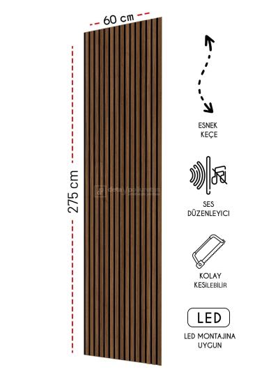 Mdf Ahşap Akustik Duvar Kaplama Paneli -60x275 cm -Barok