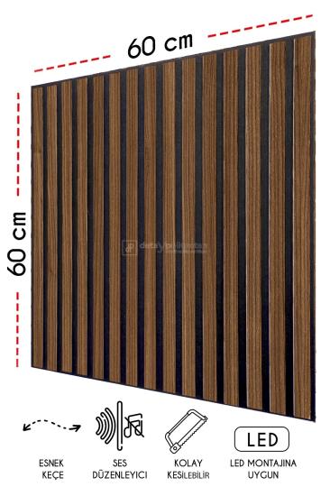 60x60 cm Mdf Ahşap Akustik Duvar Kaplama Paneli - Barok