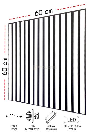 60x60 cm Mdf Ahşap Akustik Duvar Kaplama Paneli - Beyaz