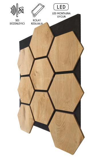 60x70 cm Mdf Ahşap Akustik Duvar Kaplama Paneli -Safir Meşe