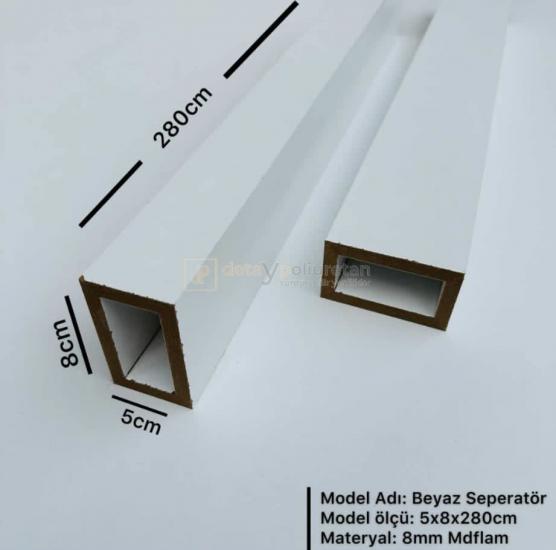 5x10x280cm ( Beyaz) Mdf Seperatör Paravan Dekoratif Bölme Profili