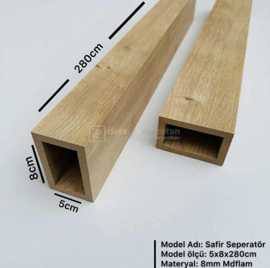 5x10x280cm ( Safir Meşe) Mdf Seperatör Paravan Dekoratif Bölme Profili