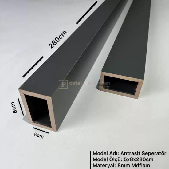5x8x280cm ( ANTRASİT ) Mdf Seperatör Paravan Dekoratif Bölme Profili