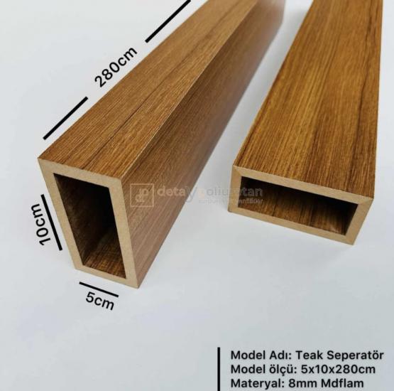 5x10x280cm ( Teak) Mdf Seperatör Paravan Dekoratif Bölme Profili