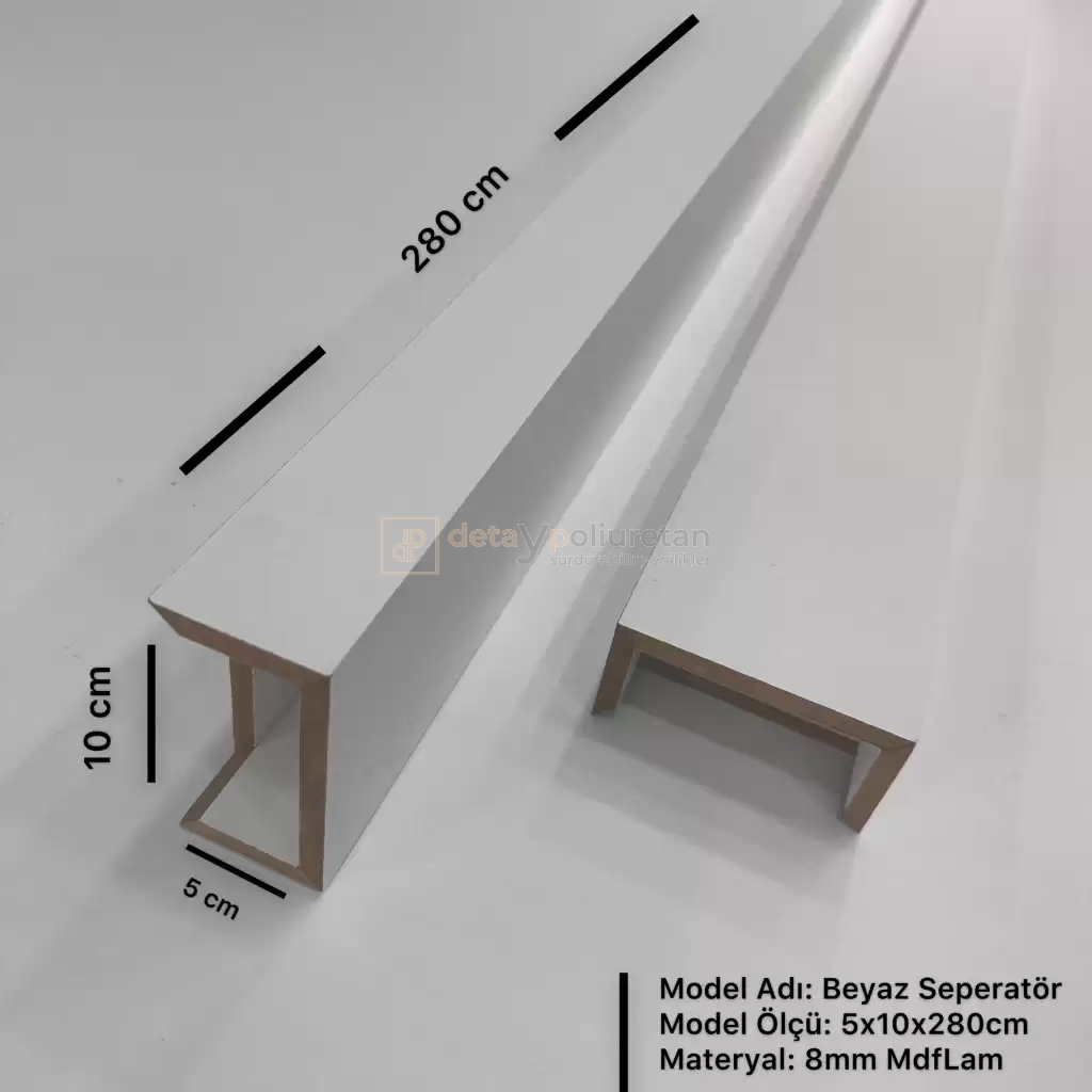 5x10x280cm%20(%20Beyaz)%20Mdf%20Seperatör%20Paravan%20Dekoratif%20Bölme%20Profili